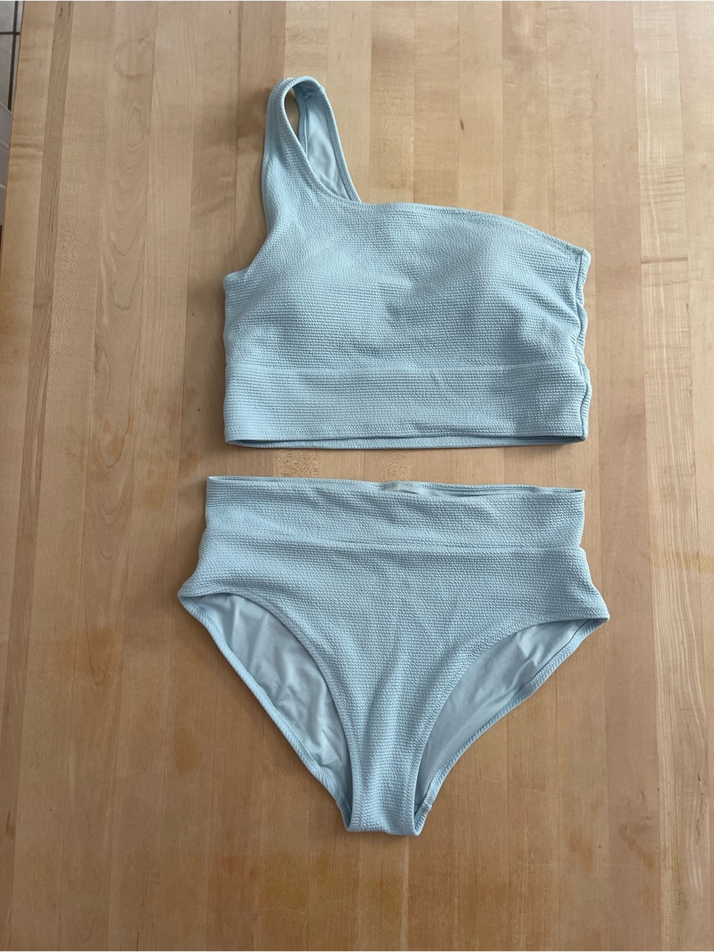 Old Navy One-Shoulder High-Waist Bikini Set - Pale Blue
